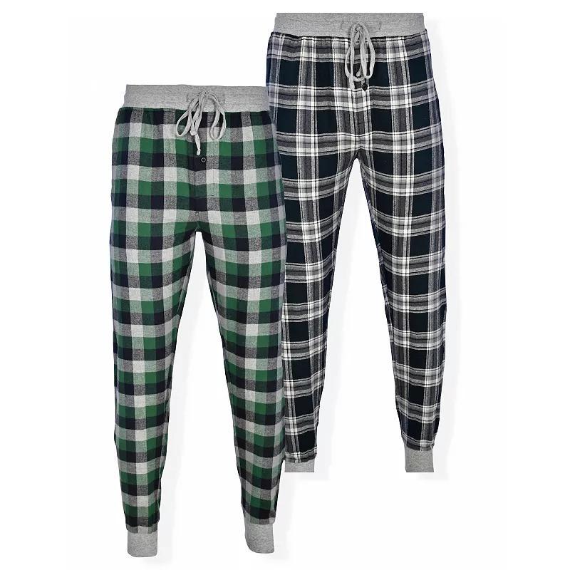 Big & Tall Hanes 2-pack Flannel Banded Bottom Pajama Pants, Men's, Size: 4XL Tall, Red Product Image
