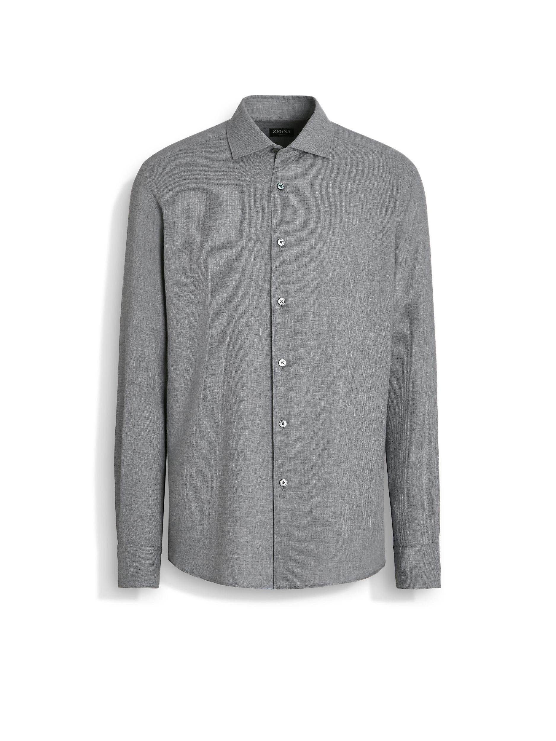 ZEGNA Chemise Cashco In Grey Mélange Product Image