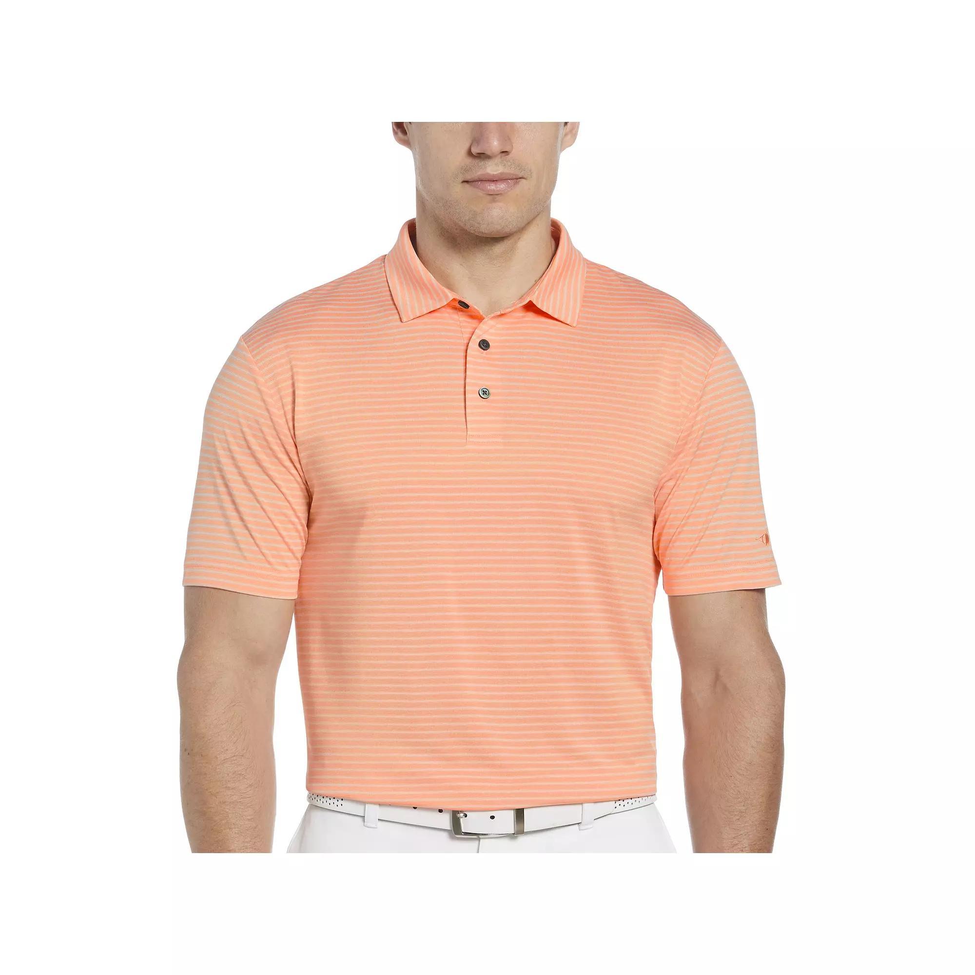 Men's Grand Slam Heather Feeder Stripe Golf Polo, Size: Large, Cavier Grey Product Image