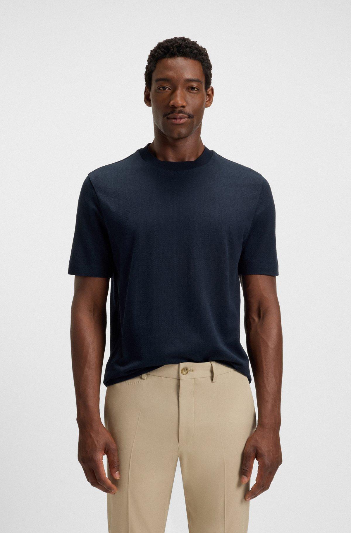 Cotton-silk T-shirt with Prince of Wales check Product Image