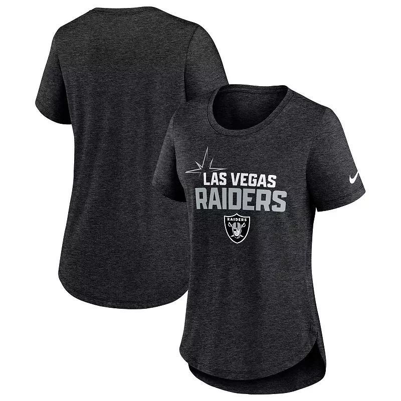 Women's Nike Heather Black Las Vegas Raiders Local Fashion Tri-Blend T-Shirt, Size: XS, Lvr Charco Product Image