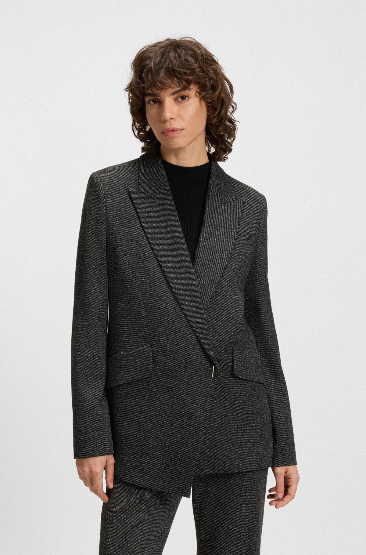 BOSS - Regular-fit blazer with concealed closure - Patterned Product Image