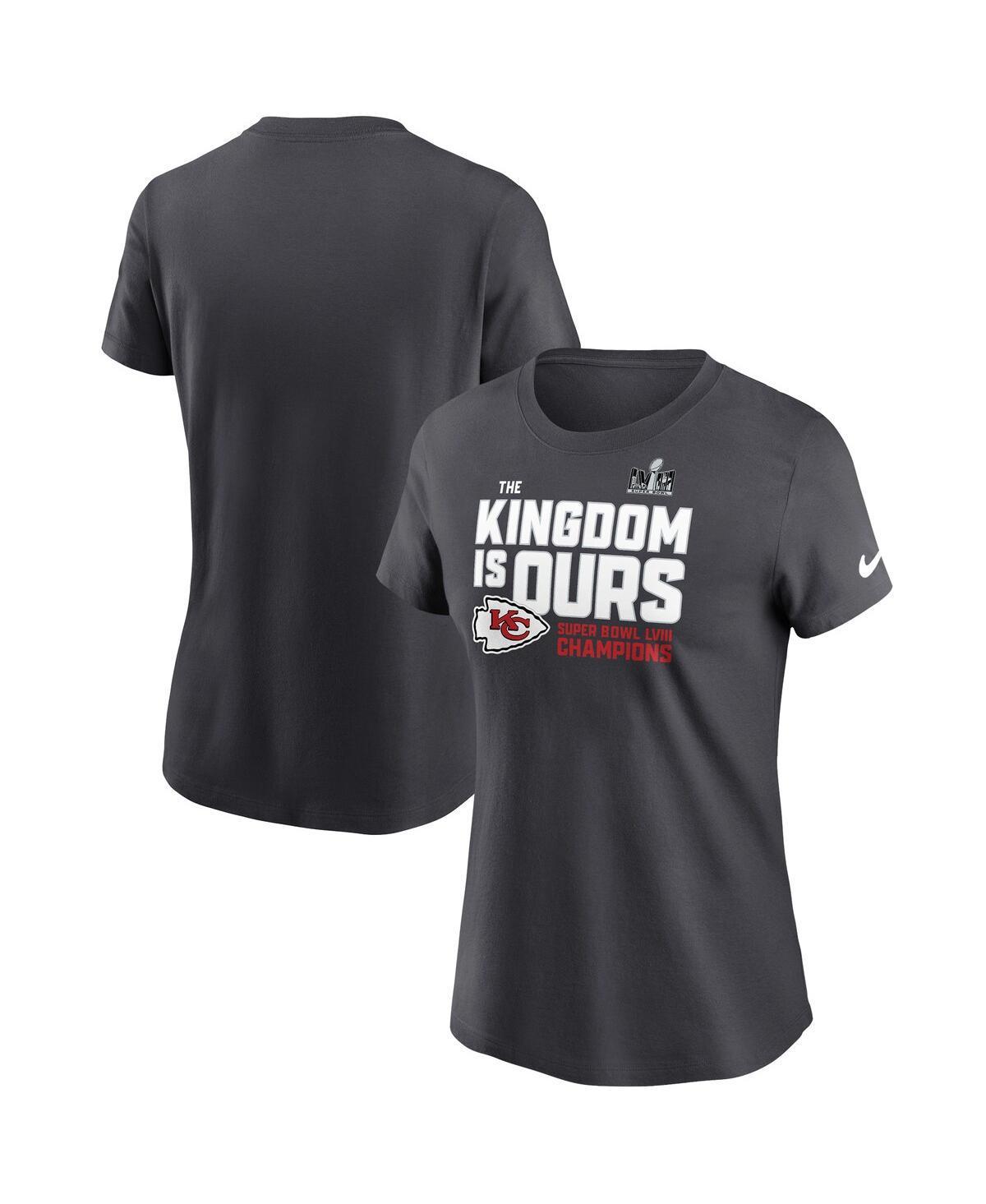 Women's Nike Anthracite Kansas City Chiefs Super Bowl LVIII Champions Local Fashion T-Shirt, Size: XL, Grey Product Image