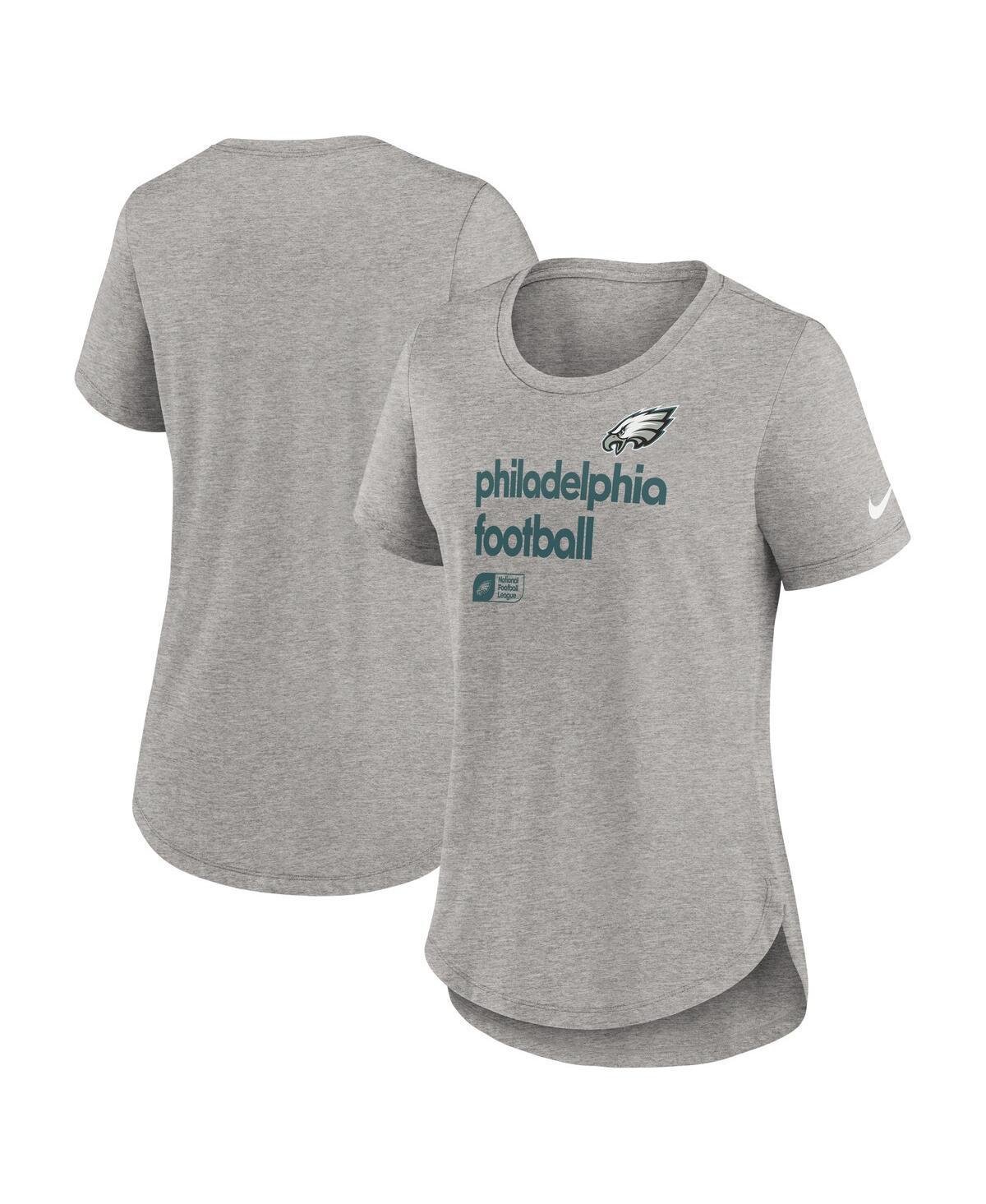 Womens Nike Heather Gray Philadelphia Eagles Fashion Tri-Blend T-Shirt Product Image