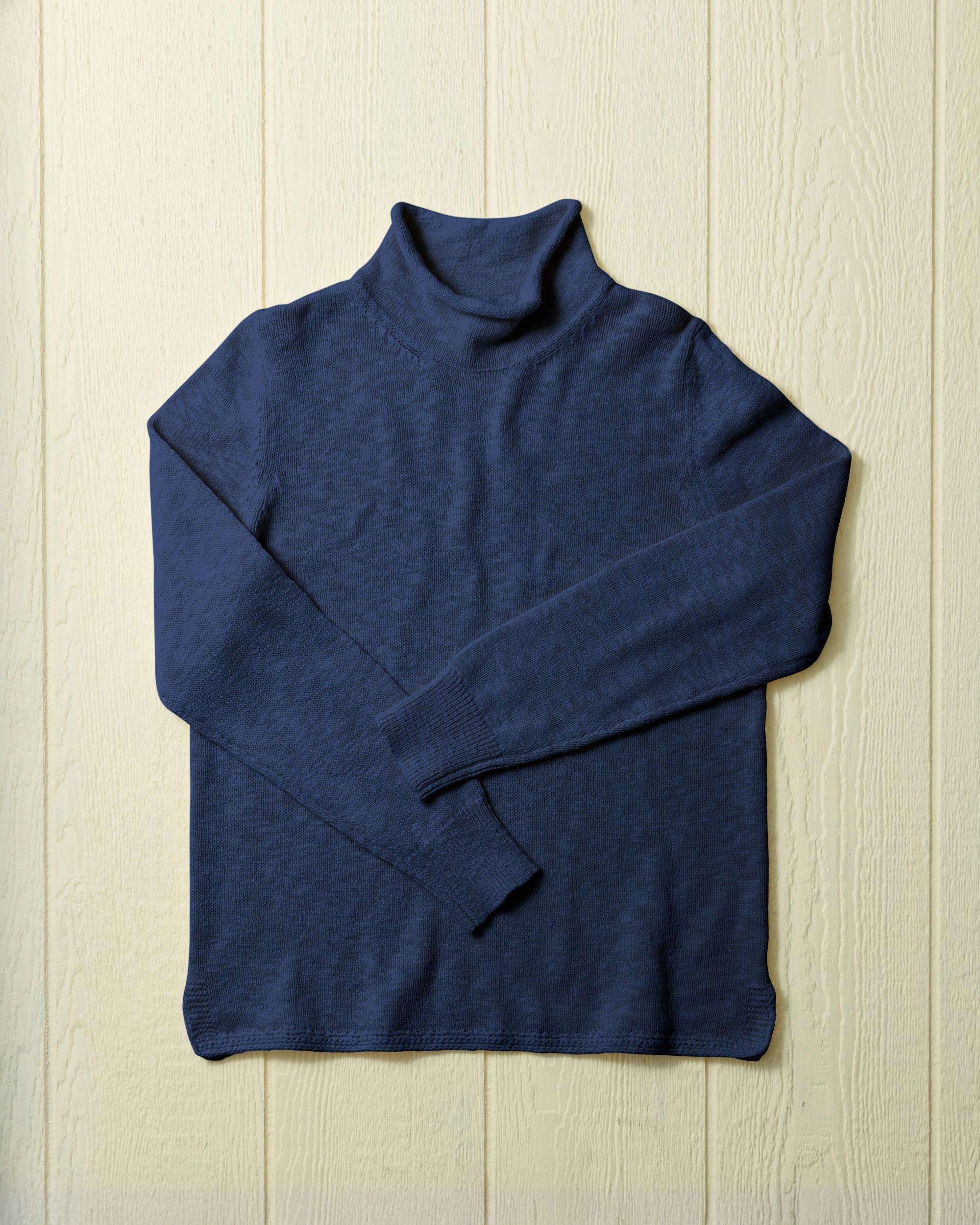 Homespun Fisherman's Sweater in Navy Product Image