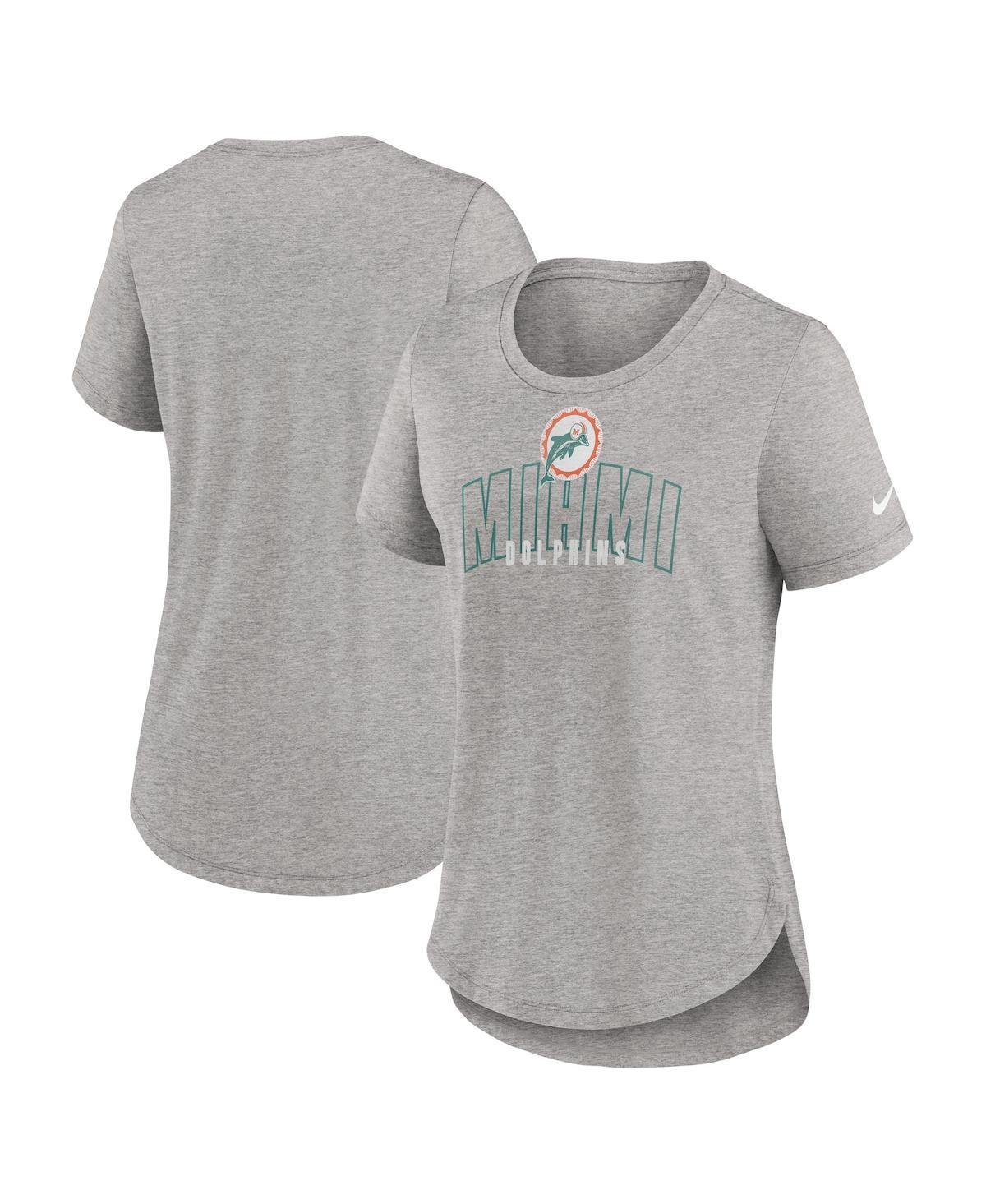 Women's Nike Heather Gray Las Vegas Raiders Fashion Tri-Blend T-Shirt, Size: Small, Lvr Grey Product Image