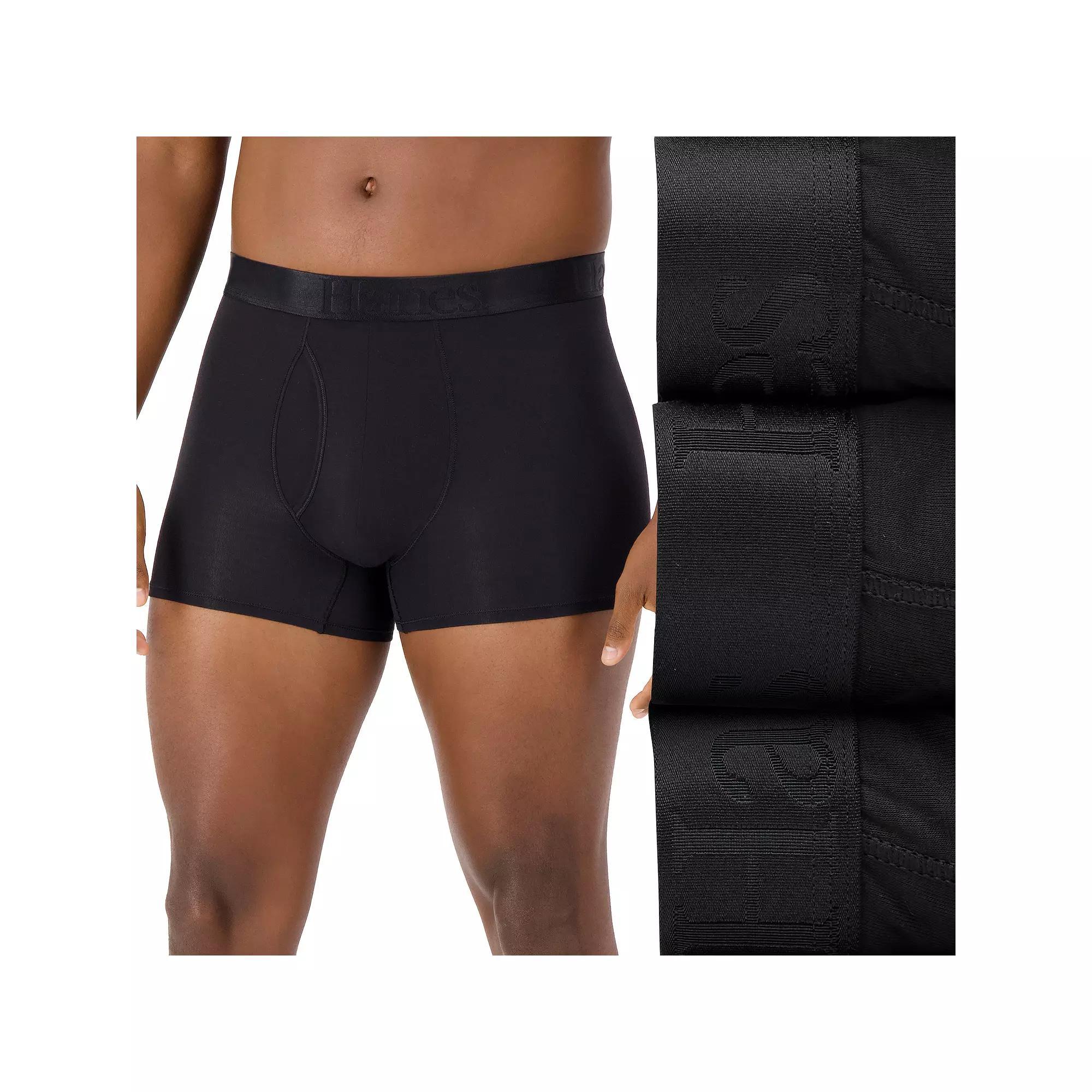 Hanes Originals Ultimate 3-Pack Men's SuperSoft Trunks, Size: XXL, Black Product Image