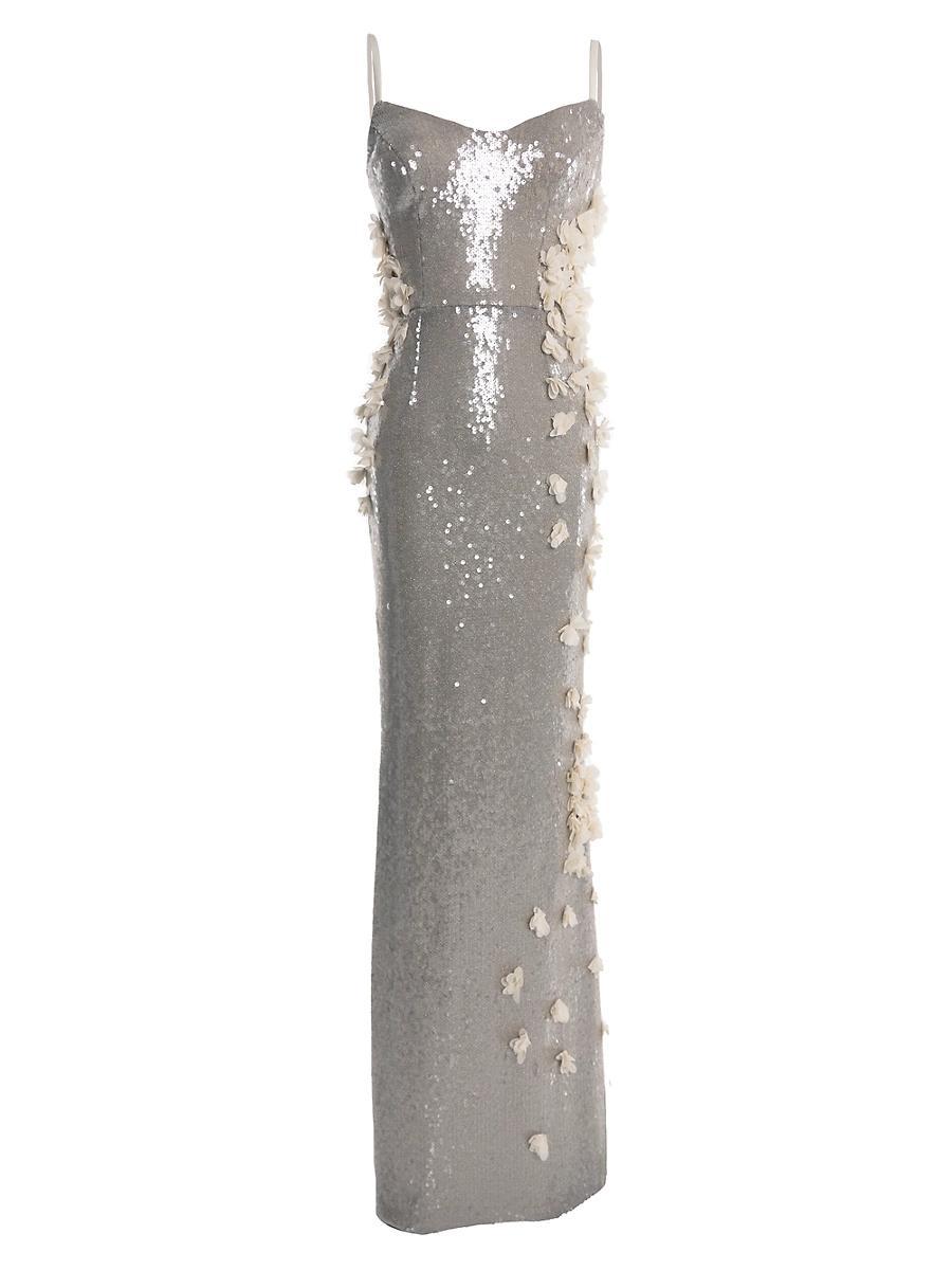 Womens Giovanna Sequined Flower Gown Product Image