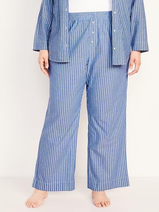 High-Waisted Poplin Pajama Pant Product Image