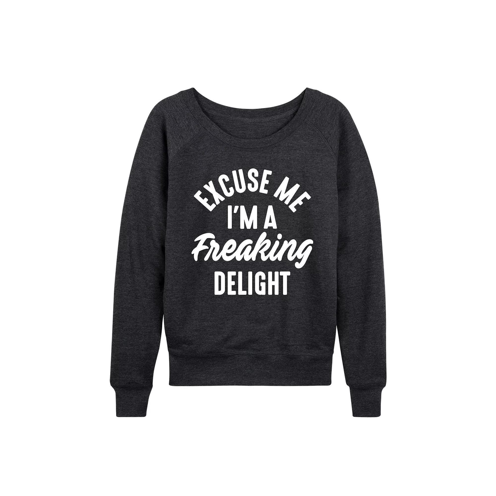Women's A Freaking Delight French Terry Long Sleeve Tee, Girl's, Size: XL, Heather Grey Product Image