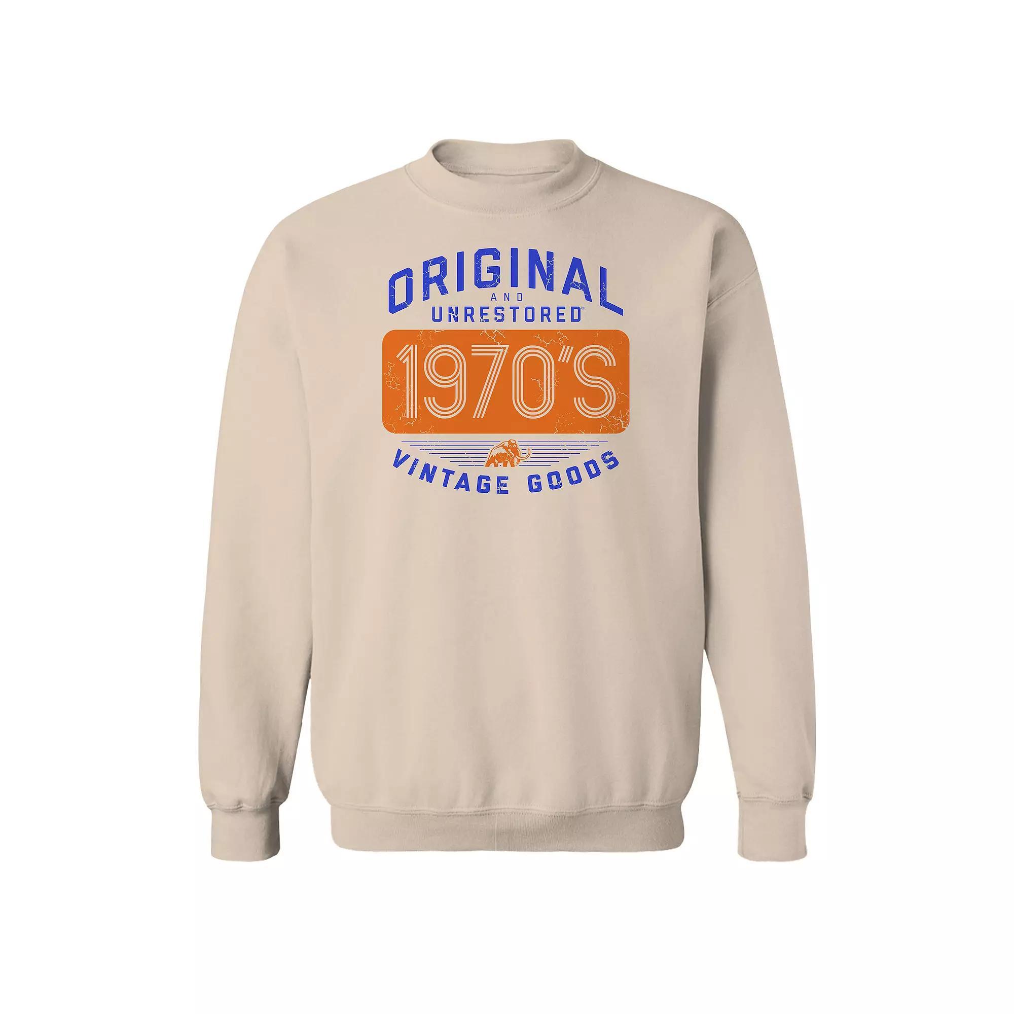 Men's Original & Unrestored Built in The Seventies Fleece Graphic Sweatshirt, Size: Medium, Brown Product Image