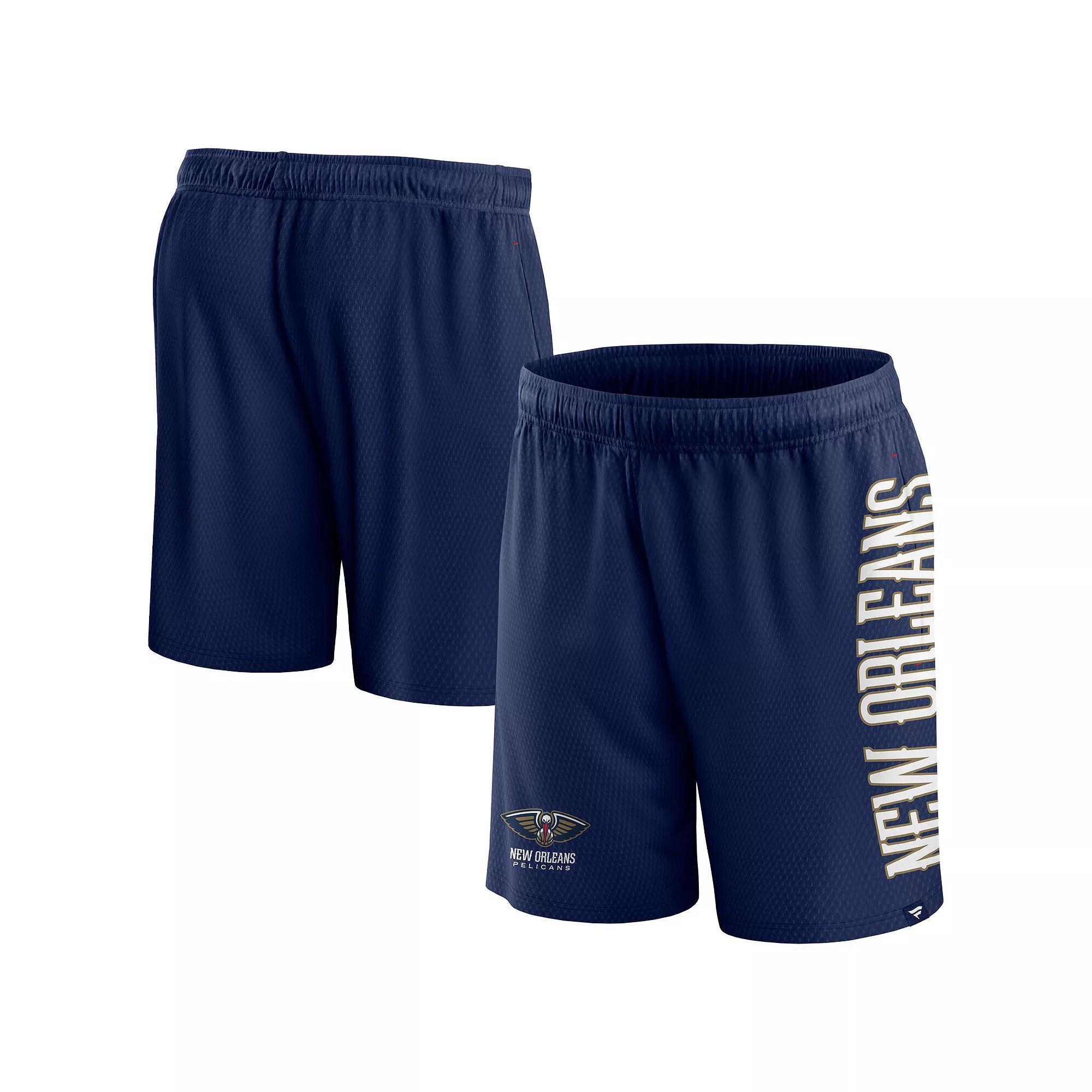Men's Fanatics Branded Navy New Orleans Pelicans Post Up Mesh Shorts, Size: Small, Blue Product Image