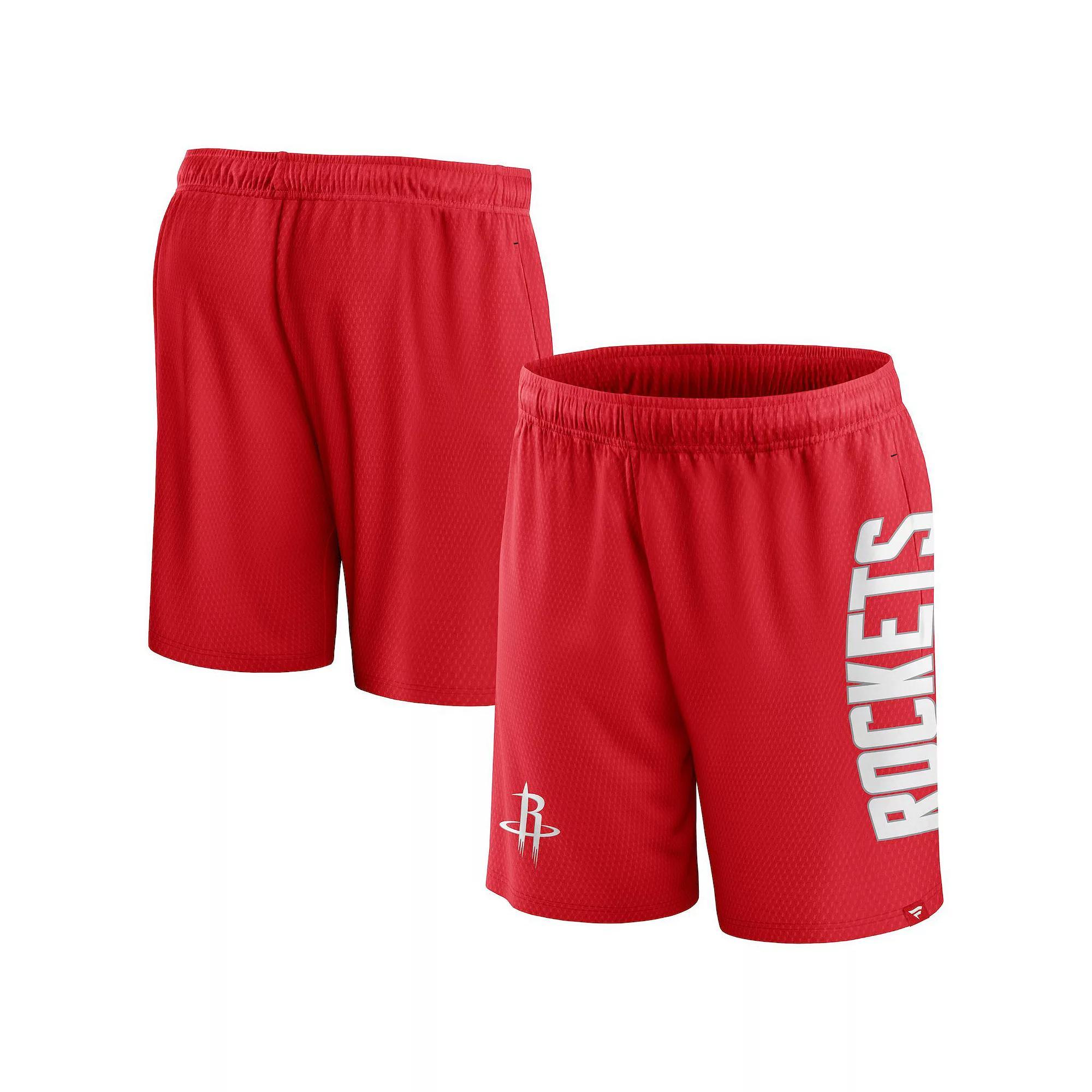 Men's Fanatics Branded Red Houston Rockets Post Up Mesh Shorts, Size: Large Product Image