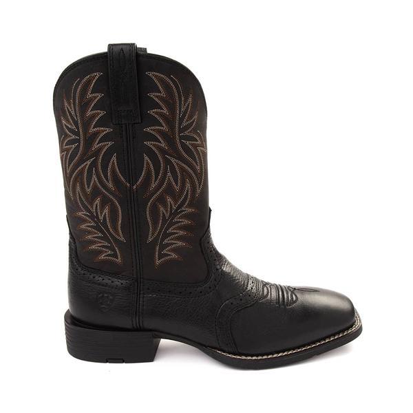 Ariat Sport Western Wide Square Toe (Black Deertan Cowboy Boots Product Image