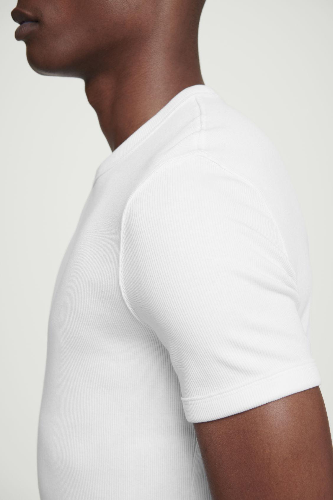 SLIM RIBBED COTTON T-SHIRT Product Image