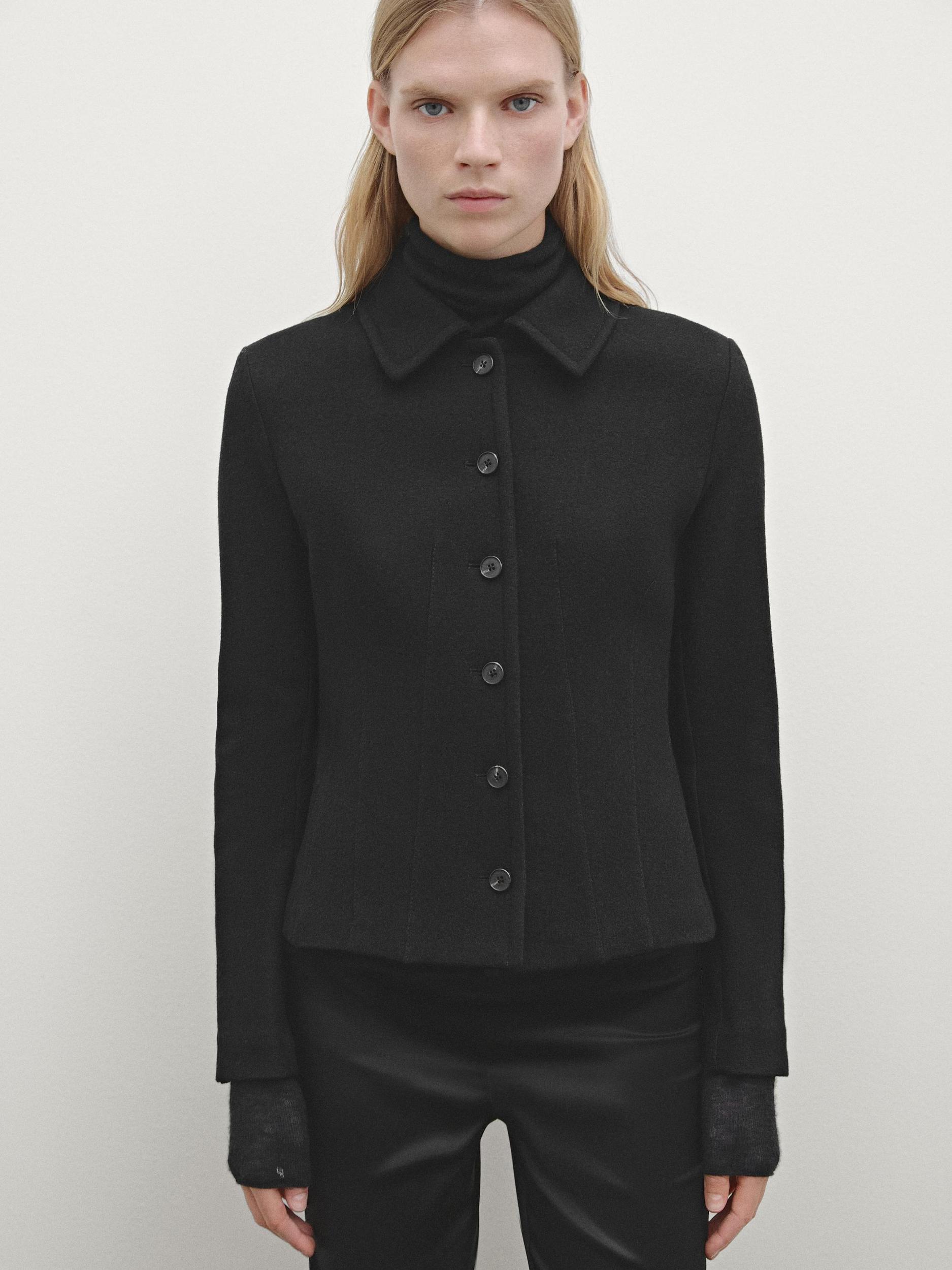 100% wool fitted jacket Product Image