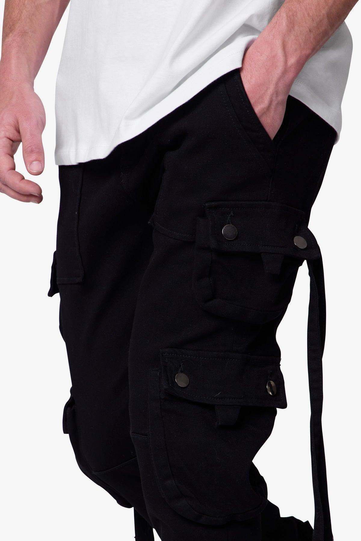 D152 Cargo Straight Denim - Black Product Image