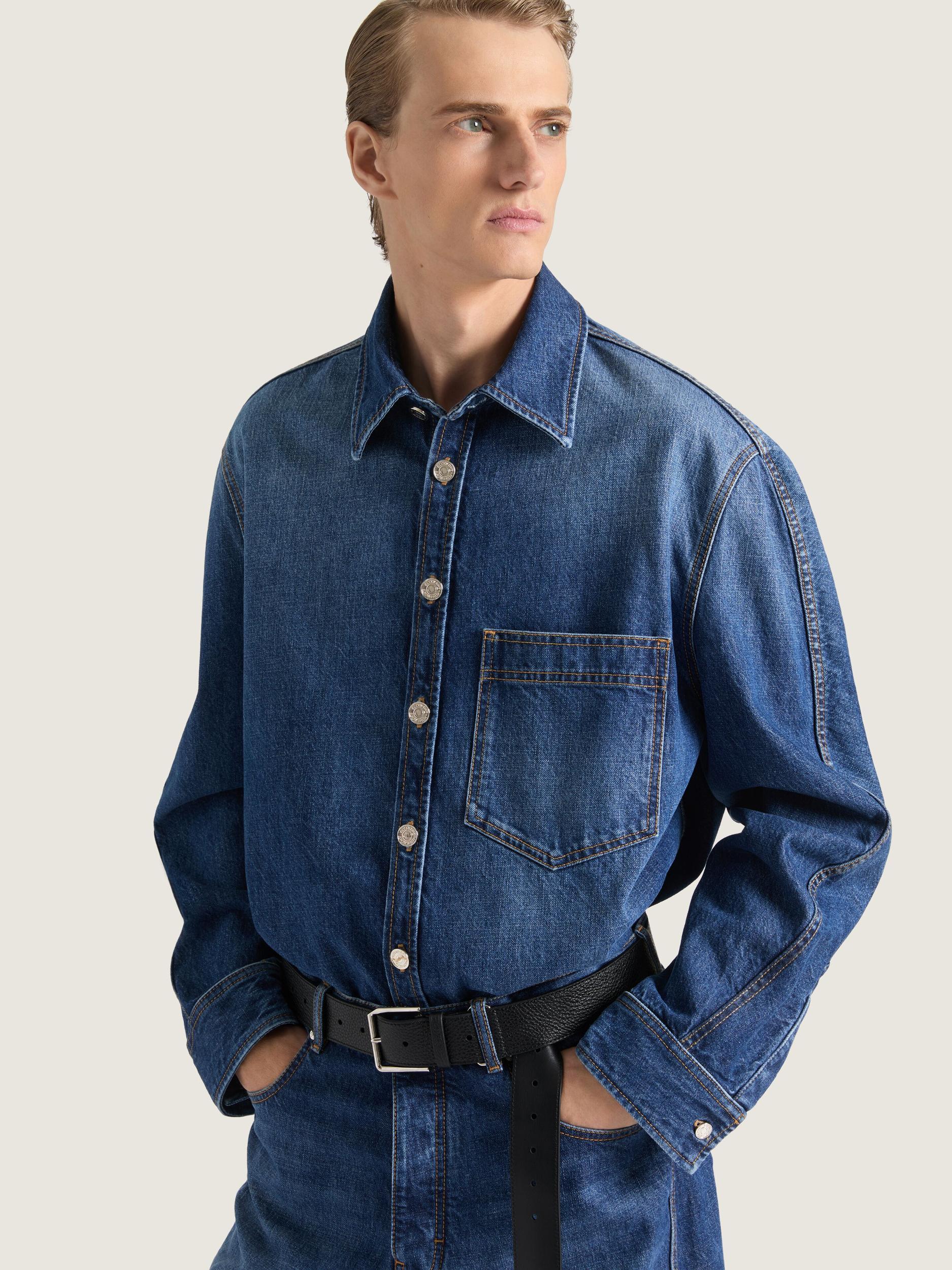 Shirt in washed denim Product Image