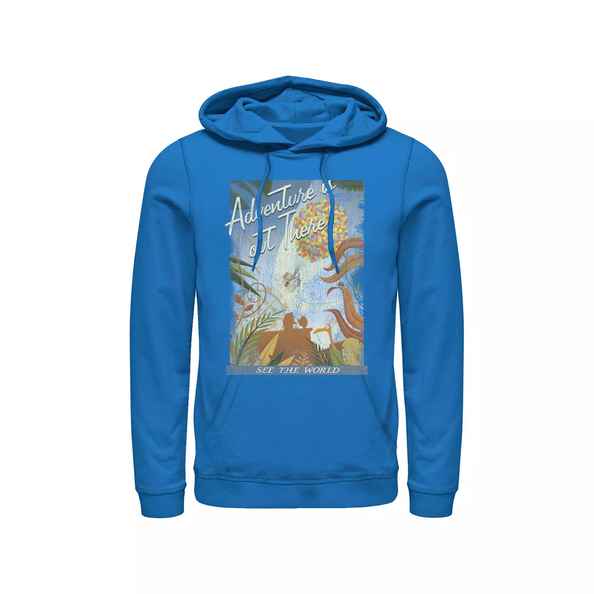 Disney / Pixar's Up Men's Poster Distressed Vintage Hoodie, Size: XL, Royal Product Image