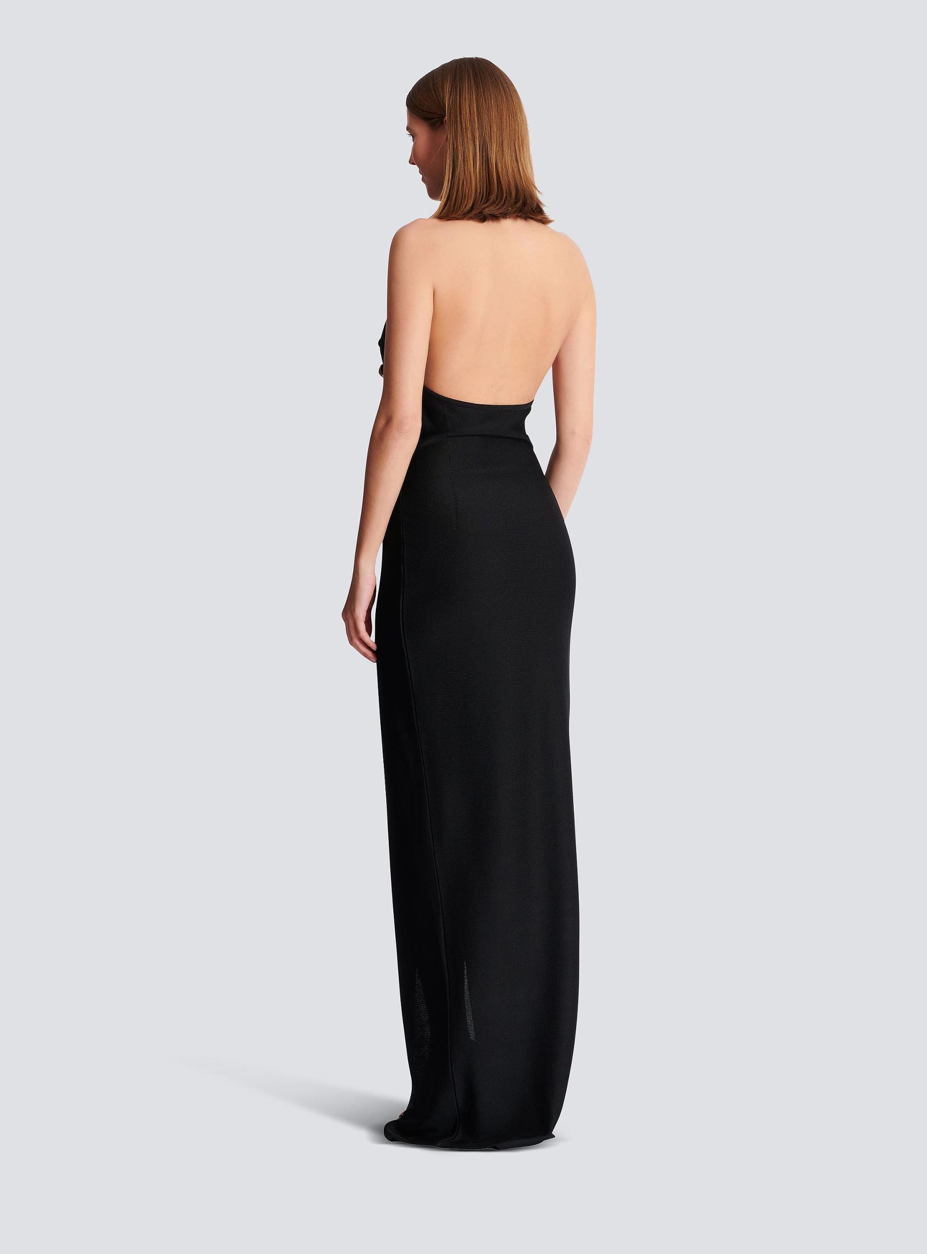 Long halterneck knit dress Product Image