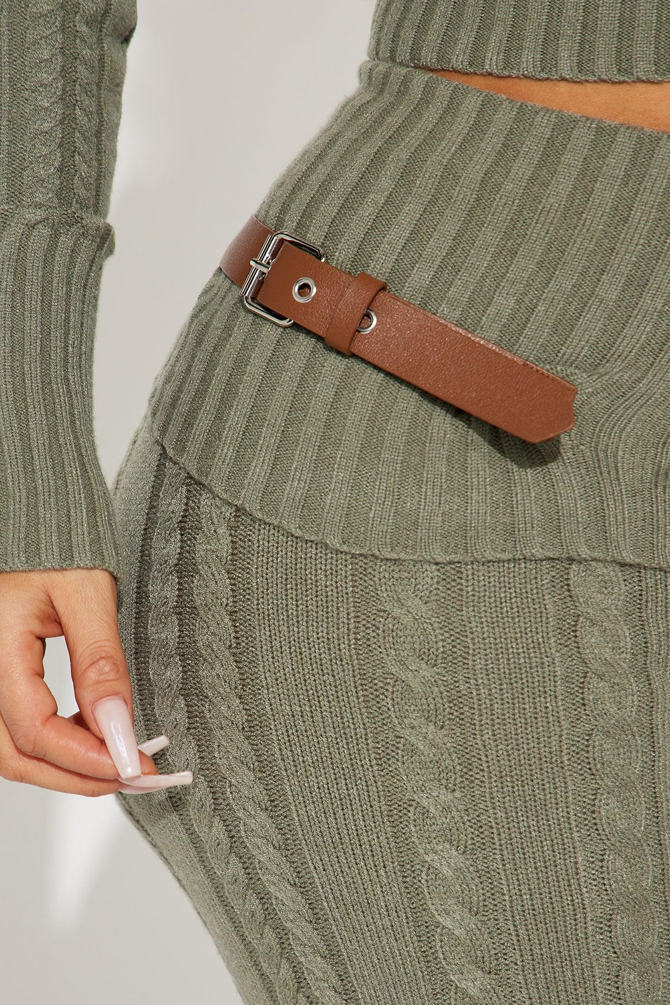 Weekend Flirt Sweater Pant Set - Olive Product Image