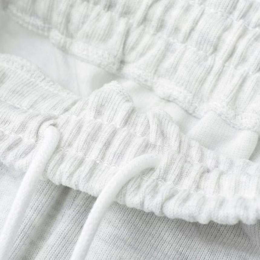 High Rise Plain Drawstring Sweatpants Product Image