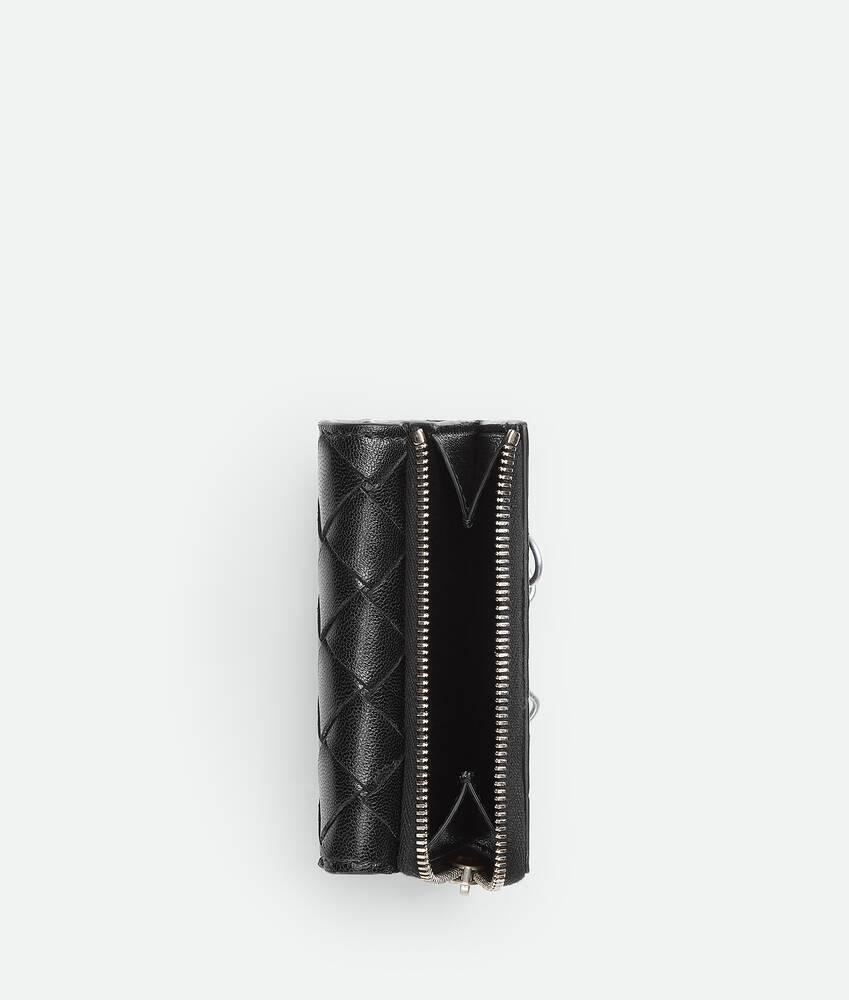 Men's Intrecciato Tiny Tri-Fold Wallet in Black Product Image