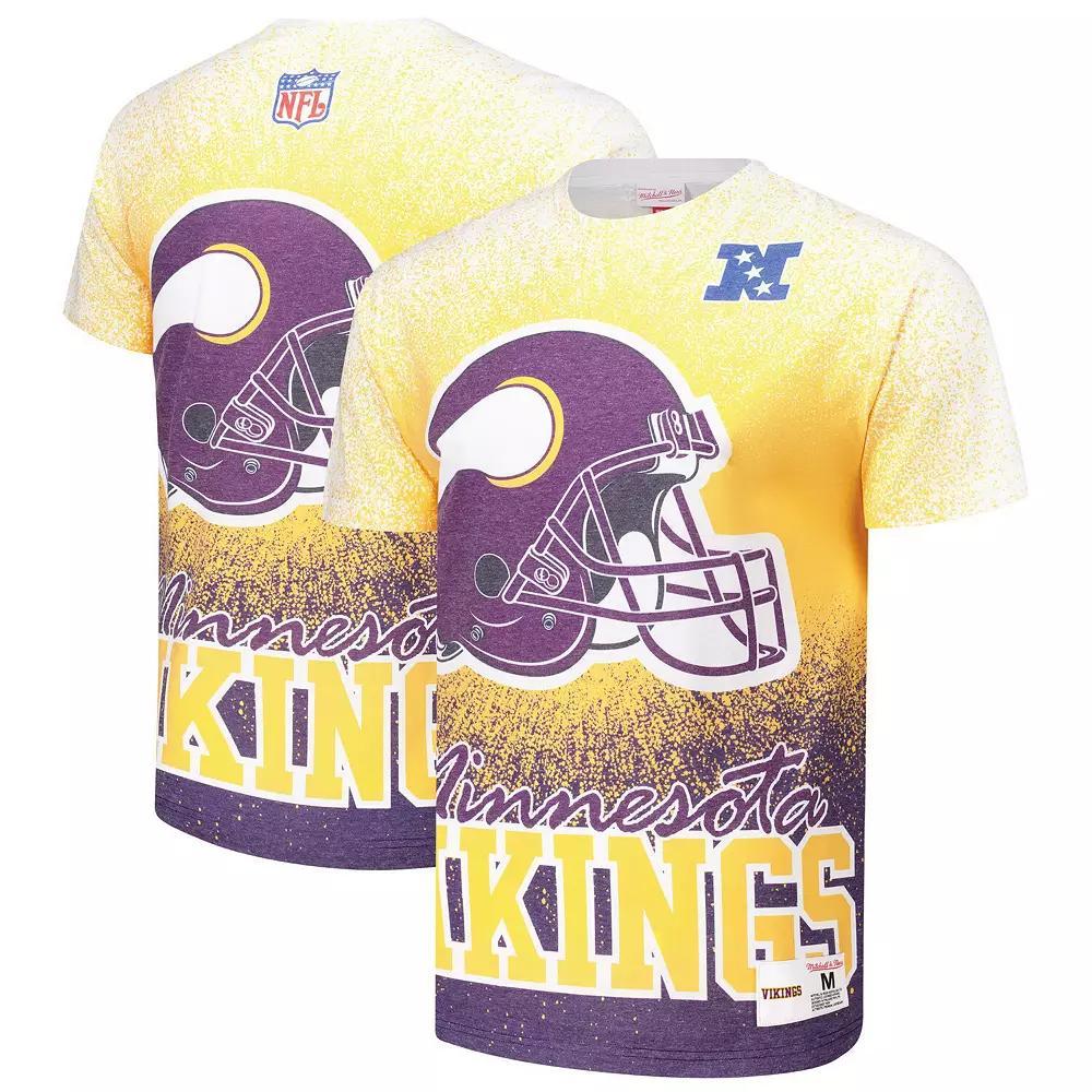 Men's Mitchell & Ness  White Minnesota Vikings Team Burst Vintage Logo T-Shirt, Size: Small Product Image