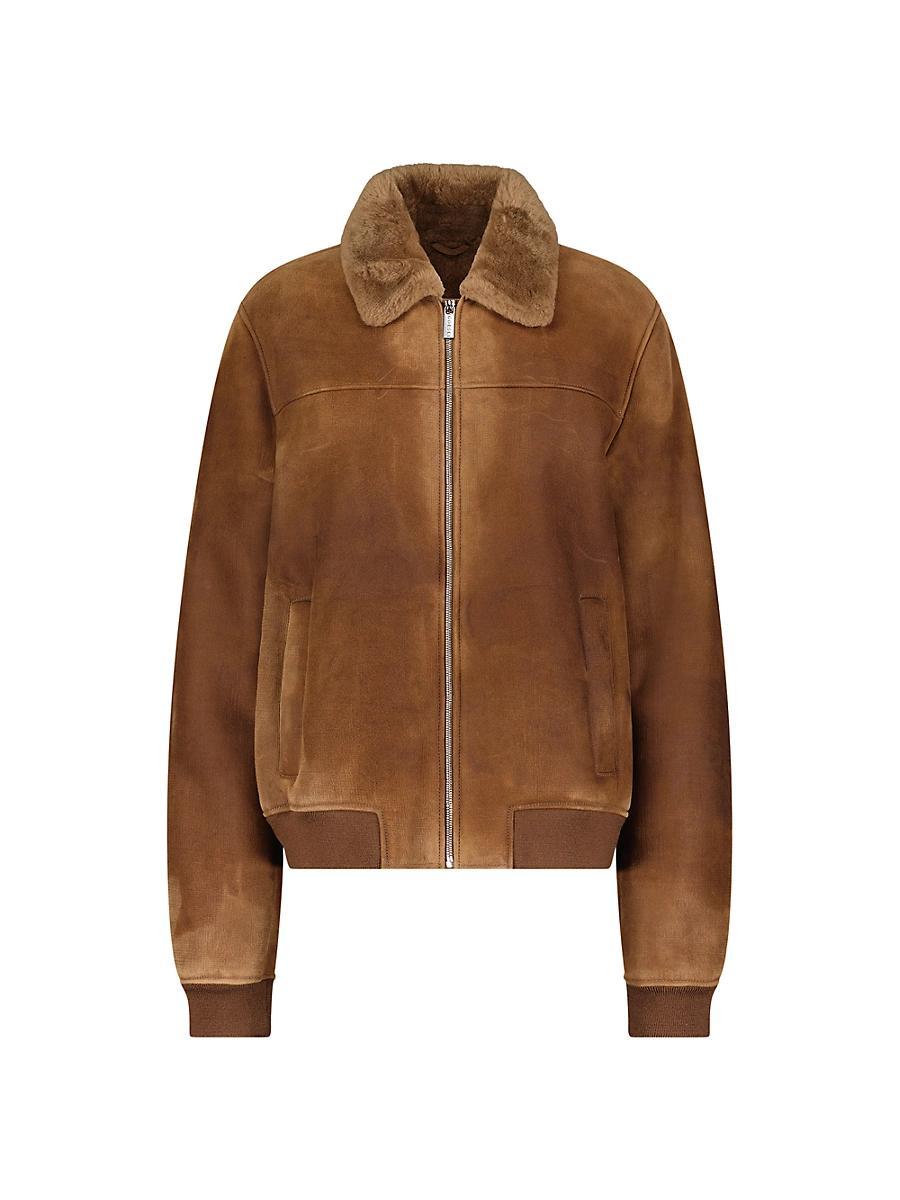 Mens Merino Shearling Lamb Bomber Jacket Product Image