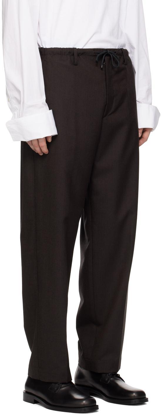 DRIES VAN NOTEN Brown Wool Trousers In 704 Dark Brown Product Image