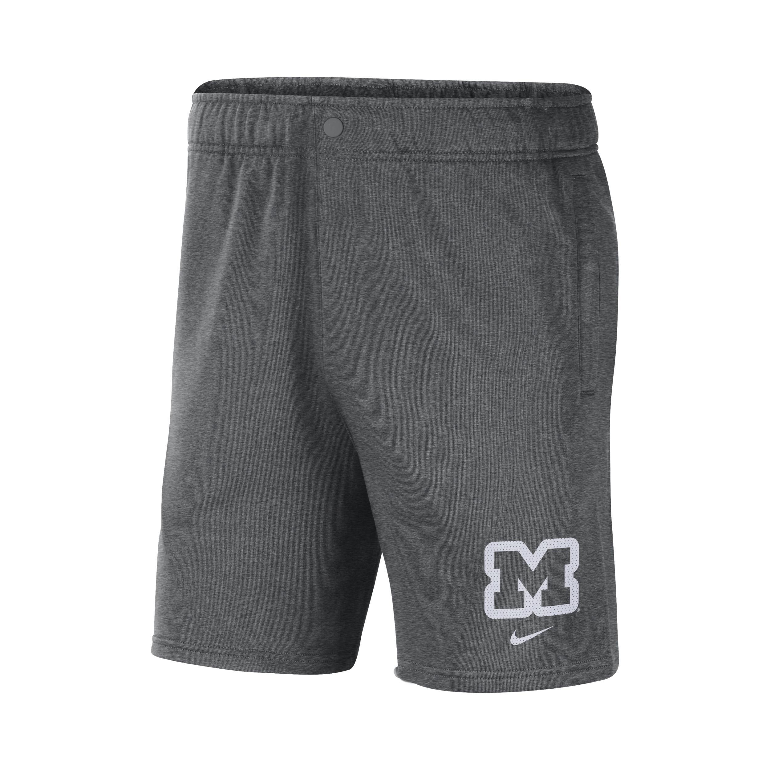 Mens Nike Gray Michigan Wolverines Fleece Shorts Product Image