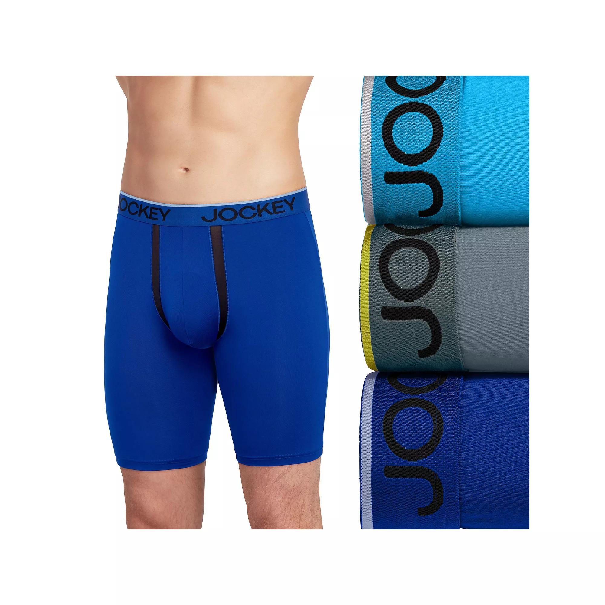 Mens Jockey 3-Pack Chafe-Proof Pouch Microfiber 8.5 Long Leg Boxer Briefs Product Image