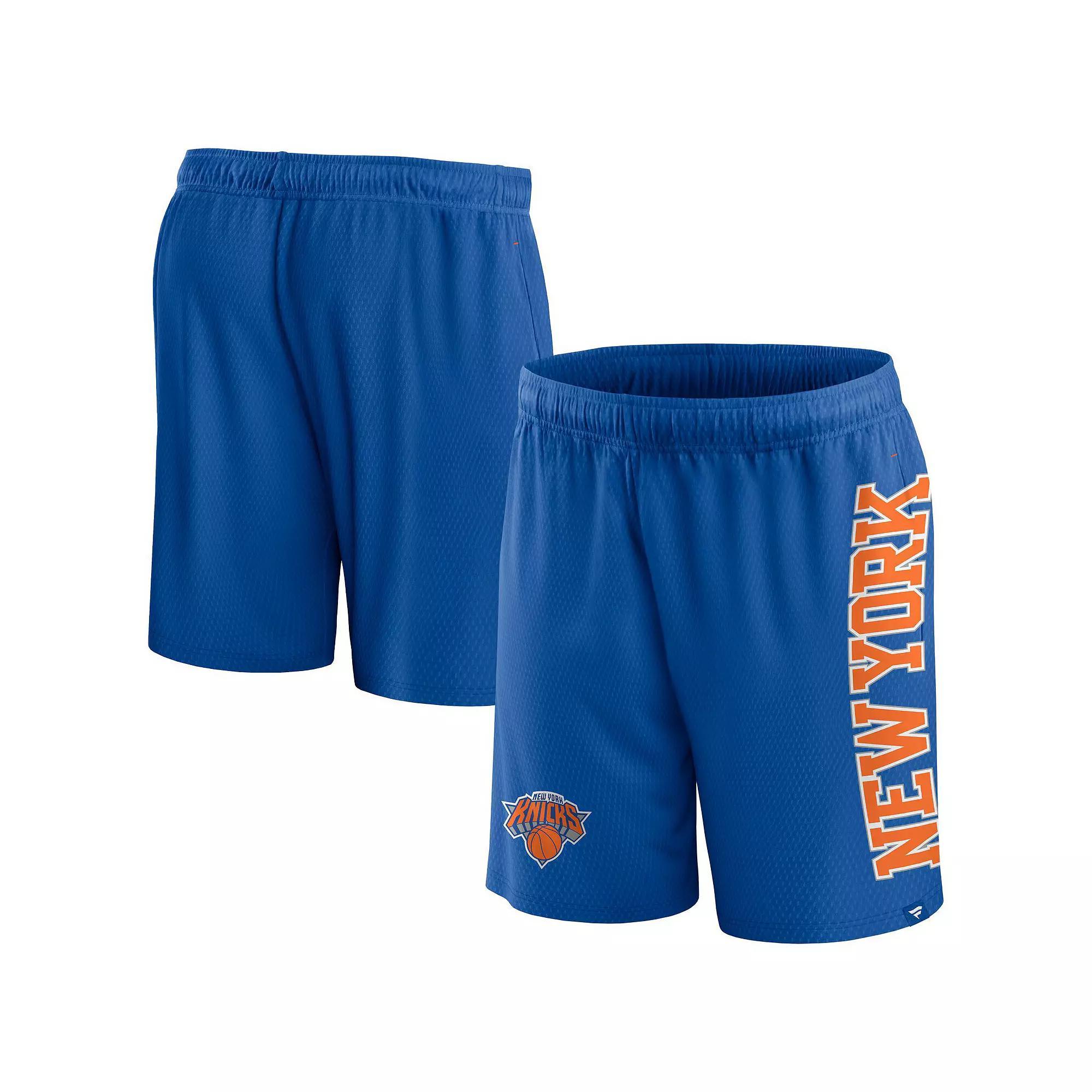 Men's Fanatics Branded Blue New York Knicks Post Up Mesh Shorts, Size: 4XL Product Image