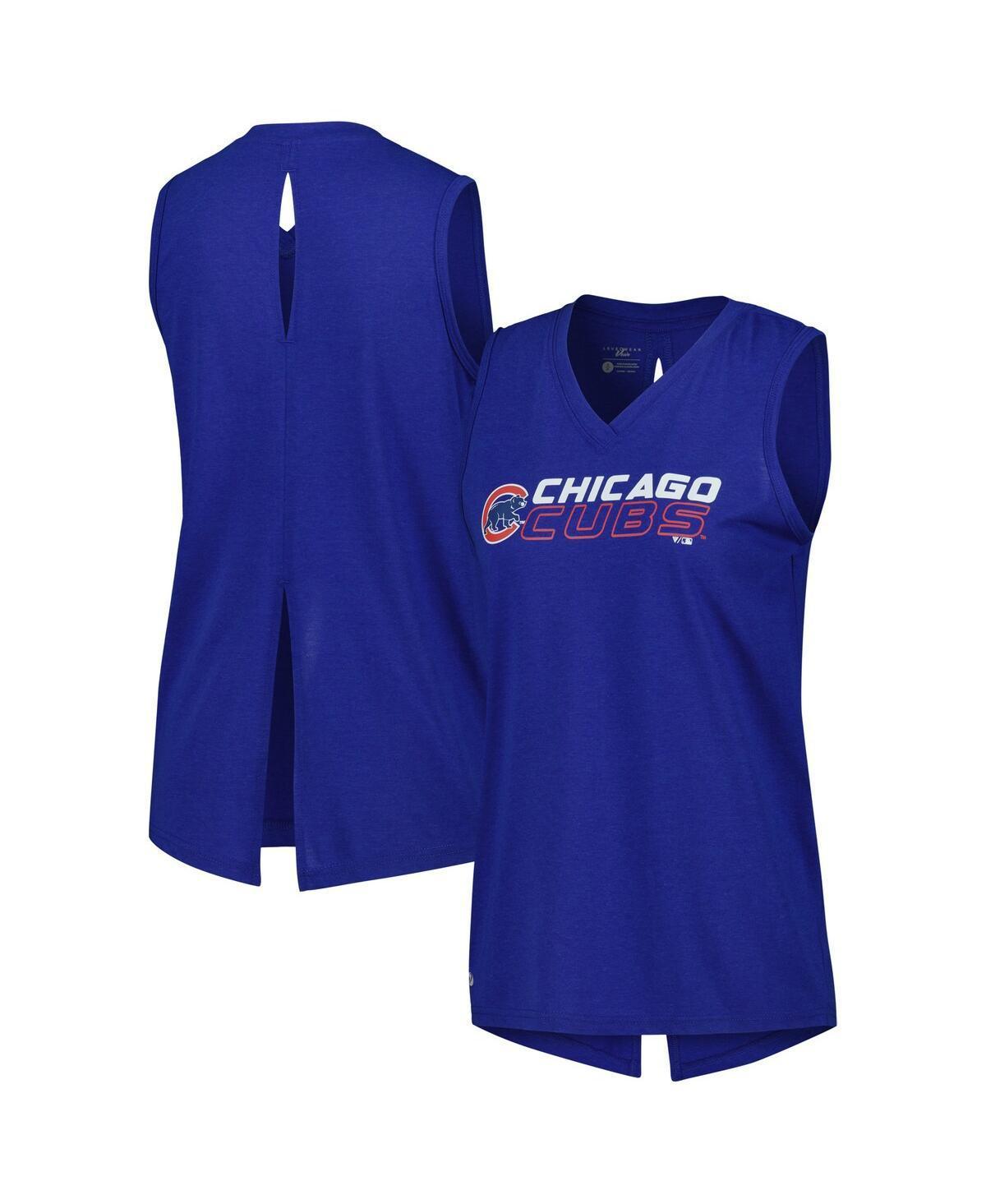 Women's Levelwear  Royal Chicago Cubs Paisley Chase V-Neck Tank Top, Size: Large, Blue Product Image