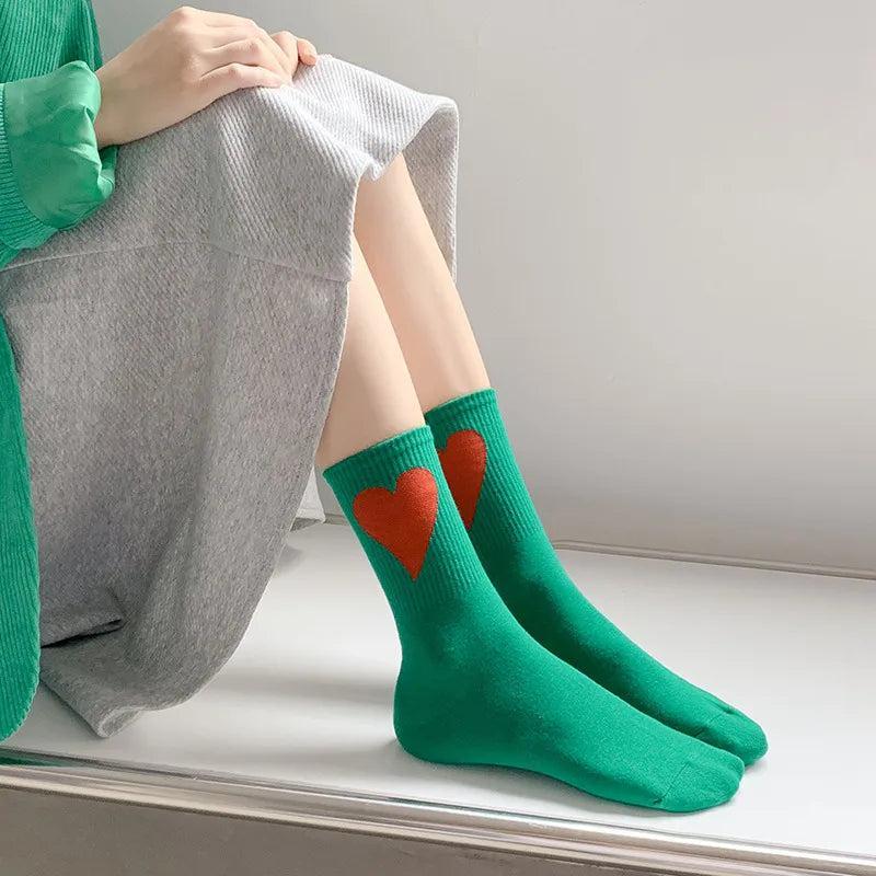 Vibrant Colorblock Heart Socks Product Image