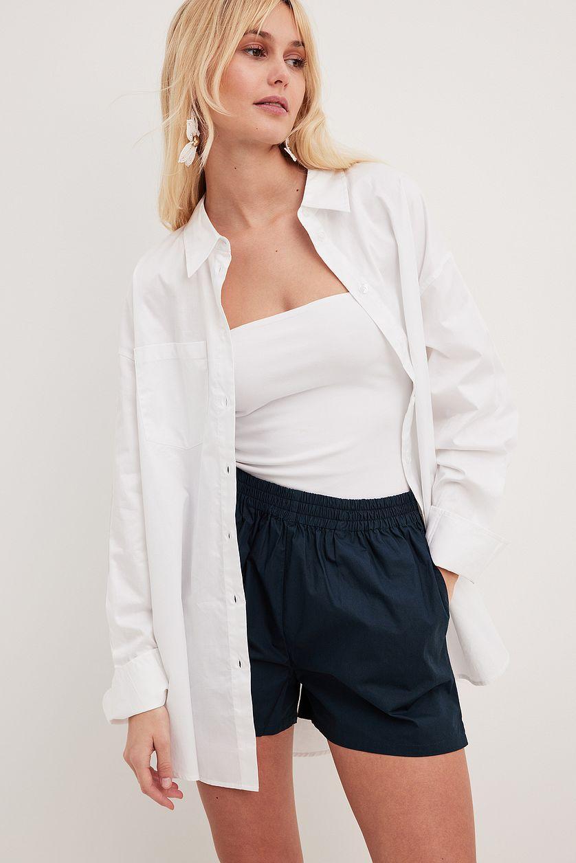 Elastic Waist Cotton Shorts Product Image