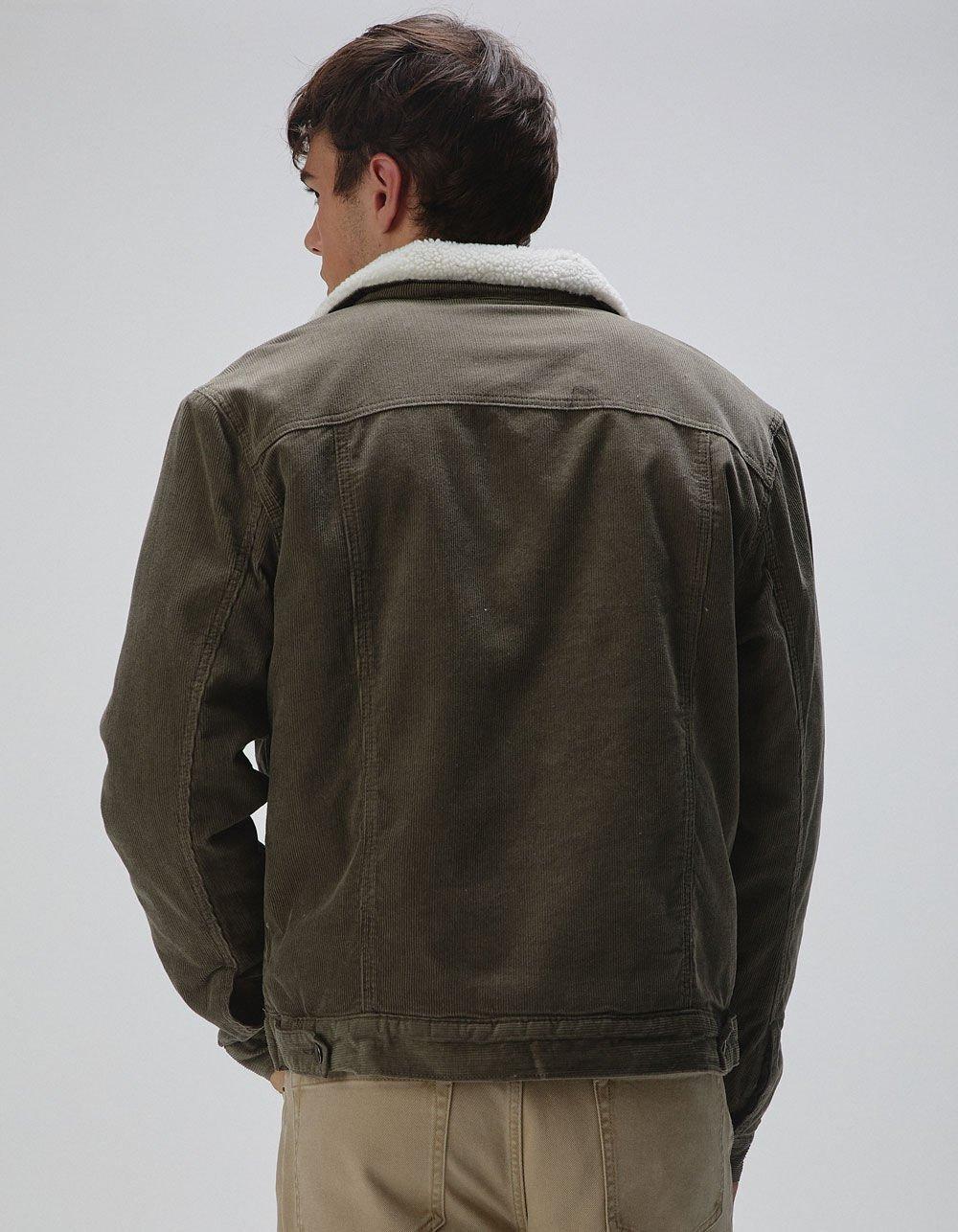 RSQ Mens Corduroy Sherpa Trucker Jacket - TAN Product Image