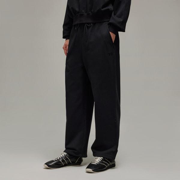adidas Y-3 French Terry Wide Leg Pants Black S Womens Product Image