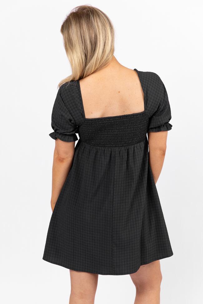 All My Days Black Square Neck Printed Mini Dress FINAL SALE Product Image