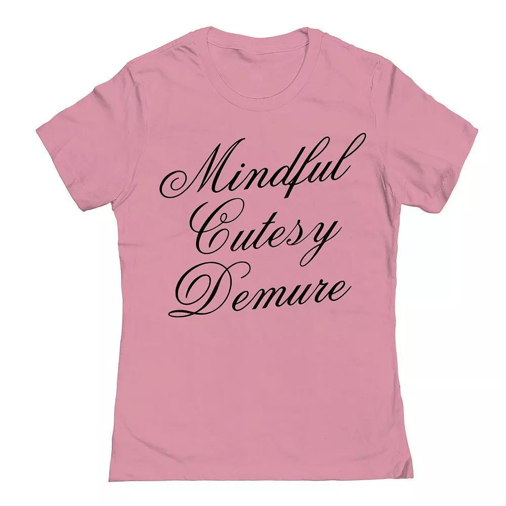 Junior's Grayson Threads The Label Mindful Cutesy Demure Graphic Tee, Girl's, Size: Large, Light Pink Product Image