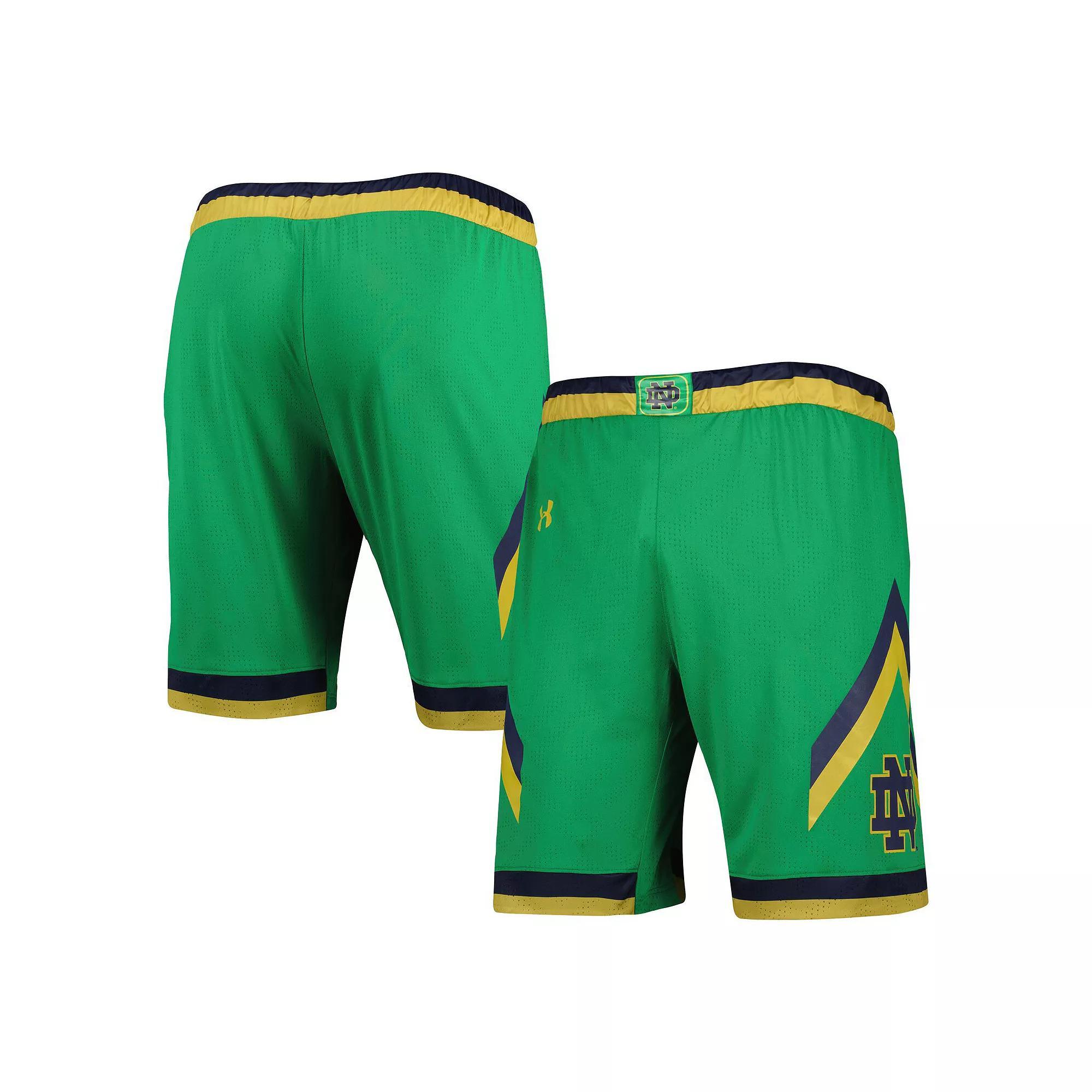 Men's Under Armour Green Notre Dame Fighting Irish Team Replica Basketball Shorts, Size: Small Product Image
