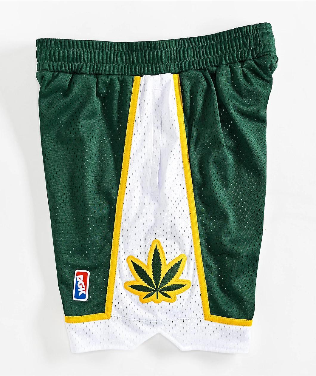DGK Team Indica Green, Yellow & White Basketball Shorts Product Image