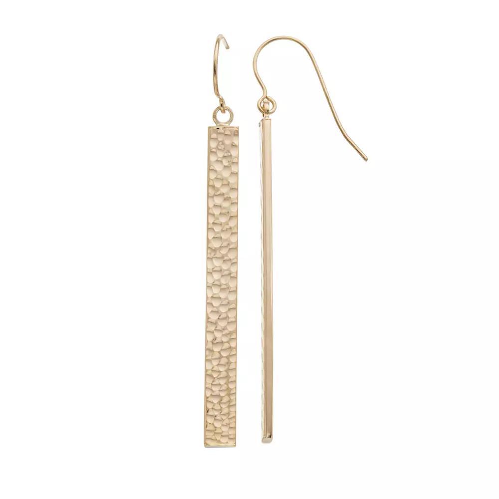 Au Naturale 14k Gold Drop Bar Earrings, Women's, Yellow Product Image