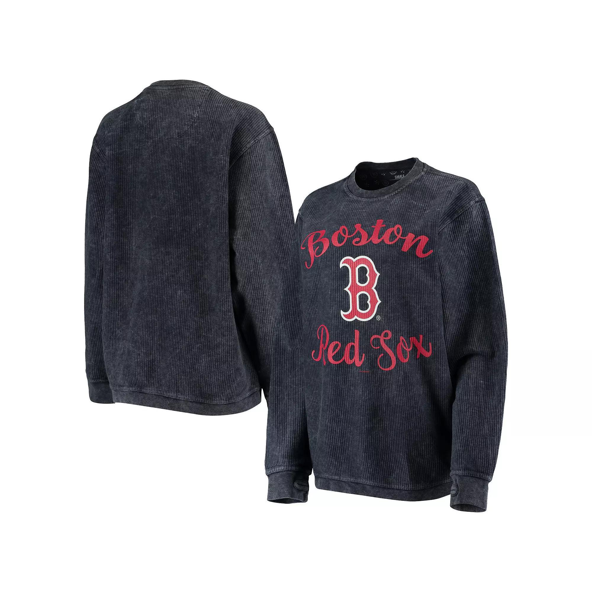 Womens G-III 4Her by Carl Banks Boston Red Sox Script Comfy Cord Pullover Sweatshirt Blue Product Image