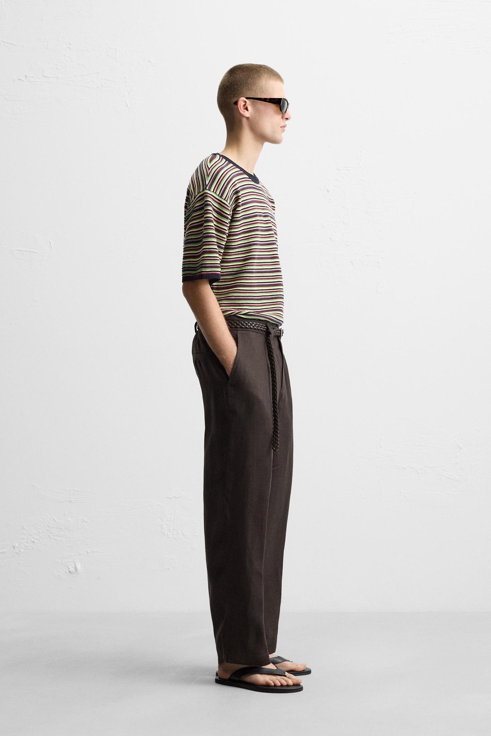 STRIPED KNIT T-SHIRT Product Image