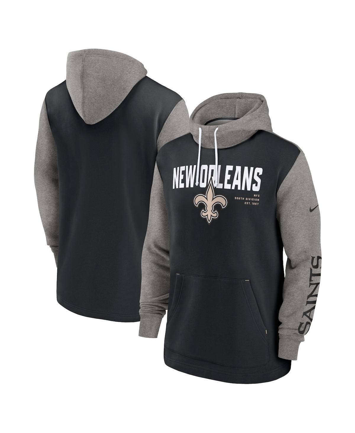 Men's Nike Black New Orleans Saints Fashion Color Block Pullover Hoodie, Size: 3XL Product Image