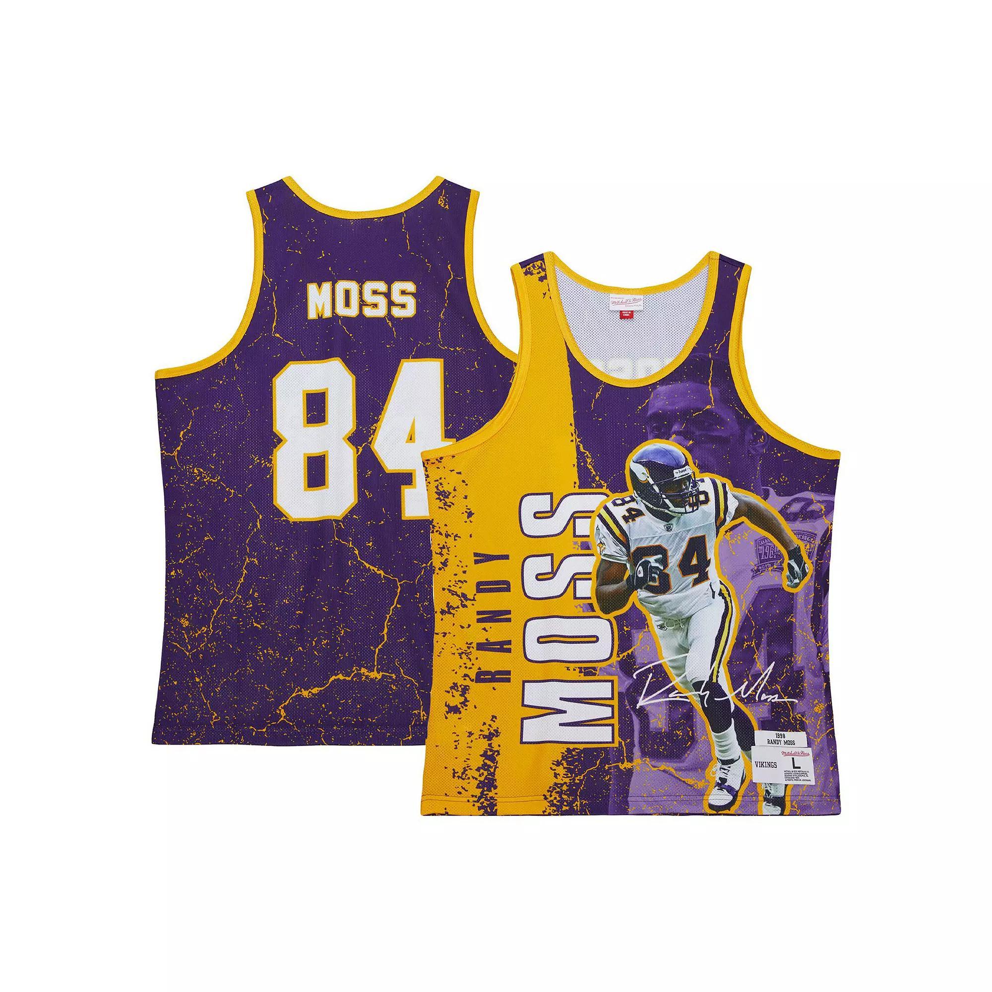 Men's Mitchell & Ness Randy Moss Purple Minnesota Vikings 1998 Player Burst Tank Top, Size: Medium Product Image