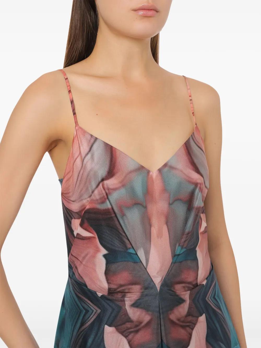 ALBERTA FERRETTI Floral-print Midi Dress In Multicolor Product Image