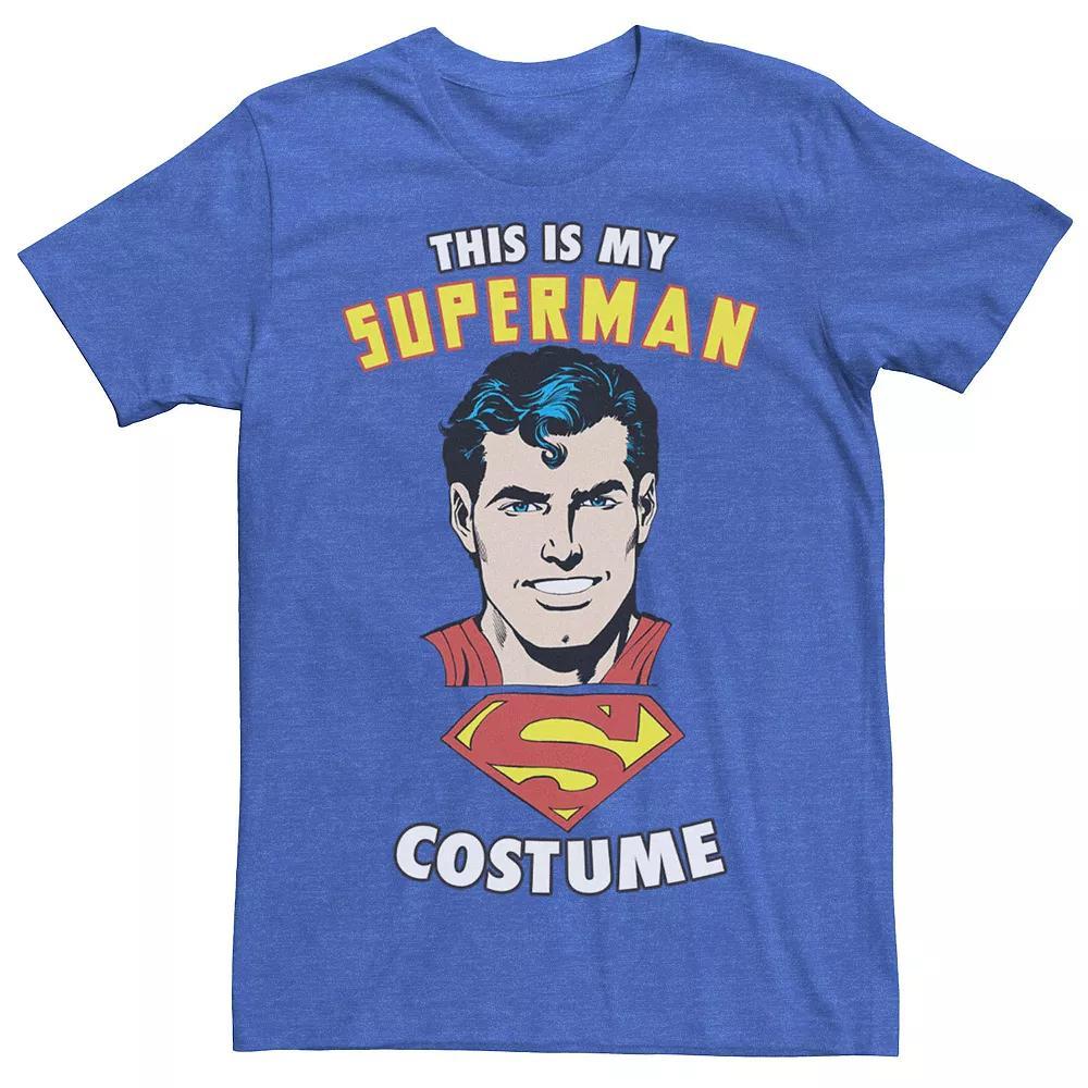 Mens DC Comics Superman This Is My Costume Text Tee Royal Grey Product Image