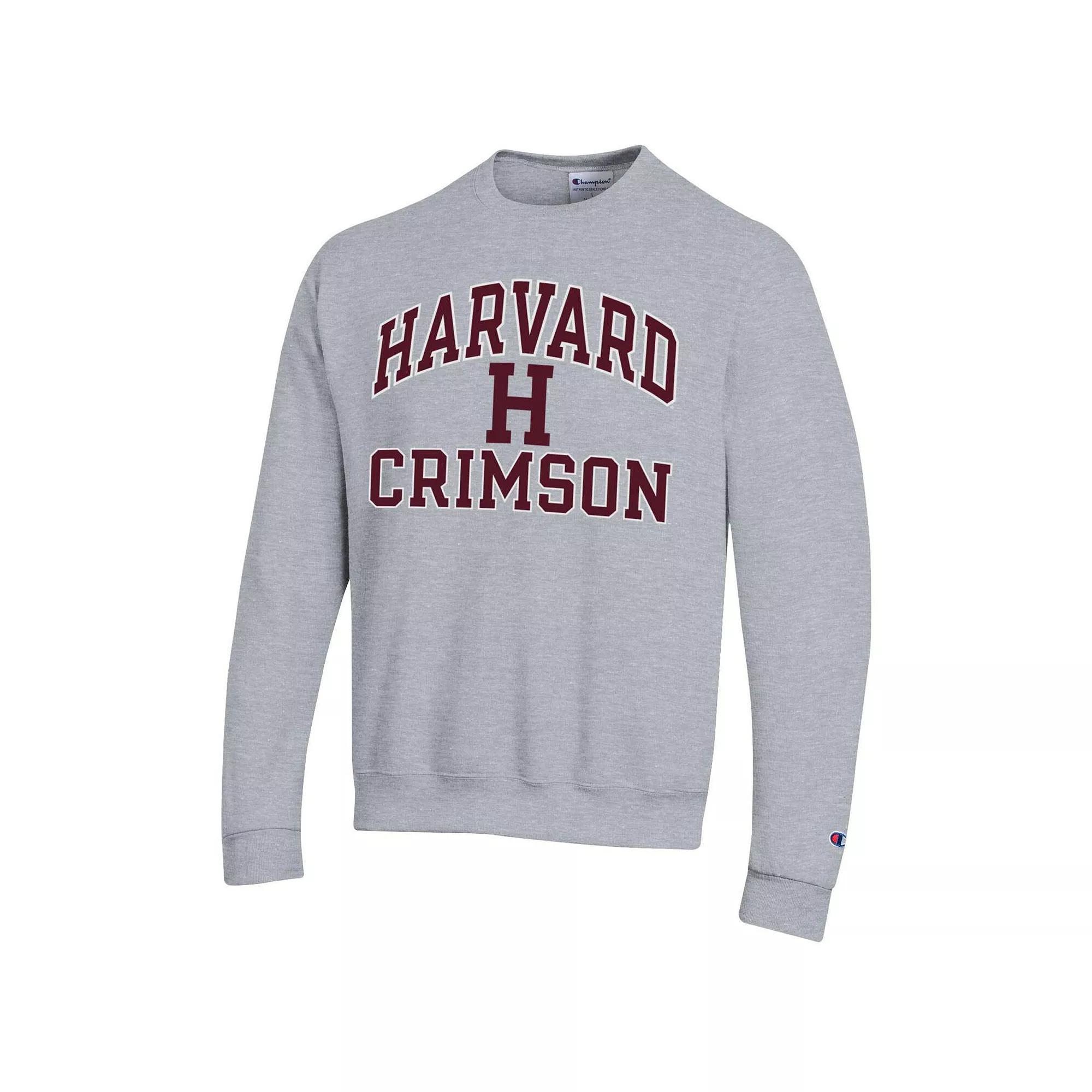 Men's Champion Heather Gray Harvard Crimson High Motor Pullover Sweatshirt, Size: Small, Har Grey Product Image